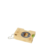 Bamboo bottle opener keyring with leveler