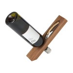 Acacia wood bottle holder set with utensil wood colour