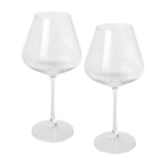 Set of two elegant wide-base wine glasses, 680 ml transparent colour