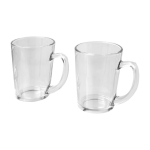 Set of two glass tea mugs with a capacity of 310 ml transparent colour