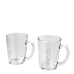 Set of two glass tea mugs with a capacity of 310 ml