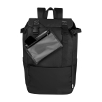 Large-capacity backpack made of 900D recycled polyester with straps black colour