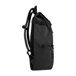 Large-capacity backpack made of 900D recycled polyester with straps black colour