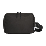 900D recycled polyester toiletry bag with main compartment black colour