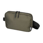 900D recycled polyester toiletry bag with main compartment green colour