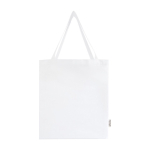 Recycled cotton shopping bag with long handles, 140 g/m² white colour