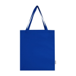 Recycled cotton shopping bag with long handles, 140 g/m² royal blue colour