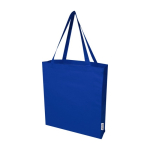 Recycled cotton shopping bag with long handles, 140 g/m² royal blue colour