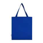 Recycled cotton shopping bag with long handles, 140 g/m² royal blue colour