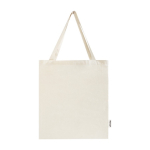 Recycled cotton shopping bag with long handles, 140 g/m² natural colour