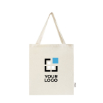 Recycled cotton shopping bag with long handles, 140 g/m²