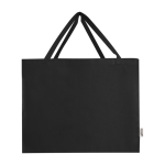 Recycled cotton bag with a large main compartment, 220 g/m² black colour