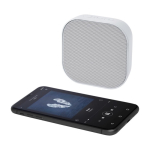 Mini recycled plastic speaker with music controls, 3W white colour