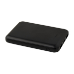 Slim and stylish recycled plastic power bank, 5,000 mAh black colour