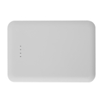 Slim and stylish recycled plastic power bank, 5,000 mAh white colour