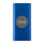 Wireless recycled aluminium power bank, 8,000 mAh royal blue colour