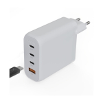 Charger plug with 4 ports and maximum power of 140W white colour