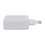 Recycled plastic charger plug with 3 ports, 100W white colour