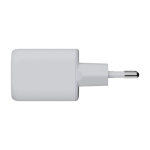 Recycled plastic charger plug with 2 ports, 35W white colour