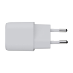 Recycled plastic charger plug with 2 ports, 20W white colour