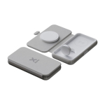 Foldable 3-in-1 magnetic wireless travel charger, 15W grey colour