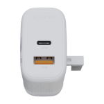 British plug charger made of recycled plastic, 67W white colour