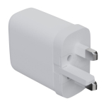 British plug charger made of recycled plastic, 67W white colour