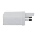 British plug charger made of recycled plastic, 67W white colour