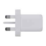 Wall charger with British plug and two connection ports, 35W white colour