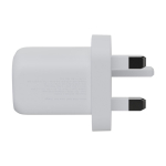 Wall charger with British plug and two connection ports, 35W white colour