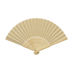 Bamboo and paper fan with perforated decorations natural colour