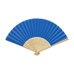 Bamboo and paper fan with perforated decorations pastel blue colour