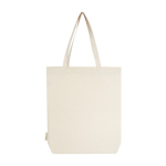 Organic cotton bag with wide base and long handles, 180 g/m², 11 L natural colour