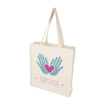 Branded organic cotton bag with 14 L capacity, 180 g/m² natural colour