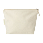 Organic cotton toiletry bag with zippered compartment, 180 g/m² natural colour