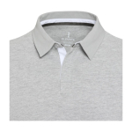 Unisex rugby-style organic cotton polo, 280 g/m², Elevate NXT marbled grey colour