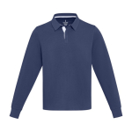 Unisex rugby-style organic cotton polo, 280 g/m², Elevate NXT navy-blue colour