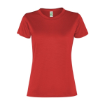 Women's recycled polyester sports t-shirt, 100 g/m², Roly red colour