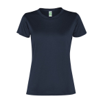 Women's recycled polyester sports t-shirt, 100 g/m², Roly navy-blue colour