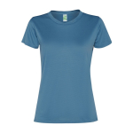 Women's recycled polyester sports t-shirt, 100 g/m², Roly pastel blue colour