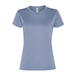 Women's recycled polyester sports t-shirt, 100 g/m², Roly blue gray colour