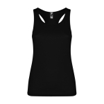 Women's sports vest made of technical fabric, 140 g/m², Roly black colour