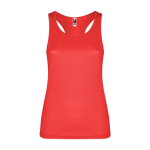 Women's sports vest made of technical fabric, 140 g/m², Roly red colour