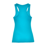 Women's sports vest made of technical fabric, 140 g/m², Roly turquoise colour