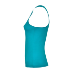 Women's sports vest made of technical fabric, 140 g/m², Roly turquoise colour