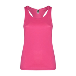 Women's sports vest made of technical fabric, 140 g/m², Roly fuchsia colour