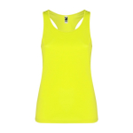 Women's sports vest made of technical fabric, 140 g/m², Roly neon yellow colour