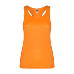 Women's sports vest made of technical fabric, 140 g/m², Roly neon orange colour