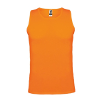 Men's technical sports vest made of polyester, 140 g/m², Roly neon orange colour