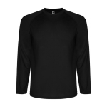 Men's long-sleeved polyester sports t-shirt, 150 g/m², Roly black colour